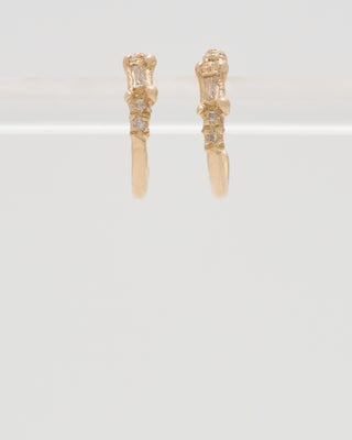 legacy mixed diamond small scatter hoop earrings