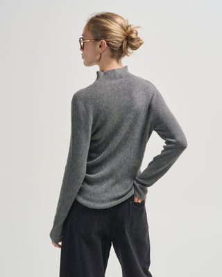 yak mock neck long sleeve sweater