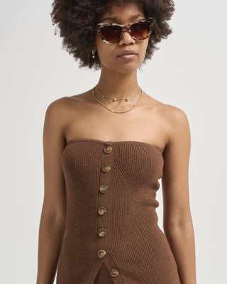 yanni strapless knit top