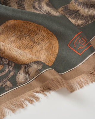 zouyu, cry the deer large silk twill scarf