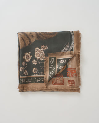 zouyu, cry the deer large silk twill scarf