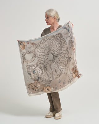 zouyu, cry the deer silk twill square scarf