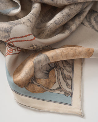 zouyu, cry the deer silk twill square scarf