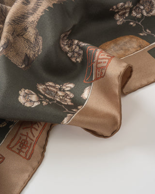 zouyu, cry the deer silk twill square scarf