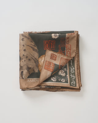 zouyu, cry the deer silk twill square scarf