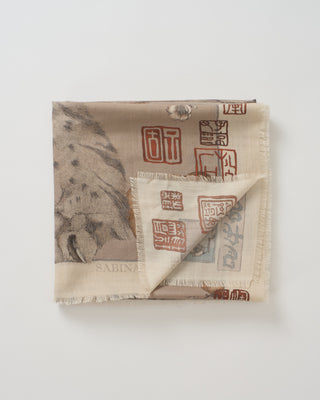 zouyu, cry the deer wool/silk square scarf