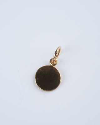 14k disc charm for necklace - gold