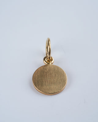 14k disc charm for necklace - gold