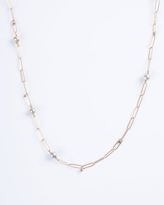 18k yellow gold popsicle chain with akoya pearls and diamonds