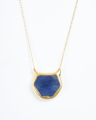 blue sapphire kitten pendant - blue sapphire