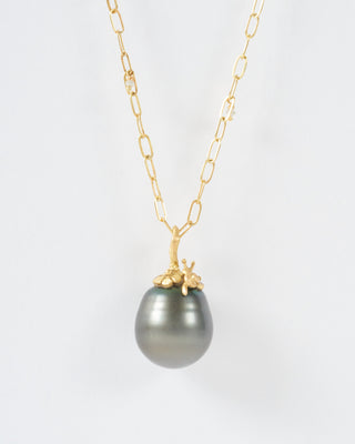 18k gold tahiti pearl pendant