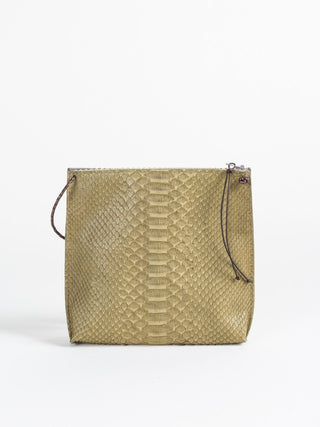 strappy pouch - moss python