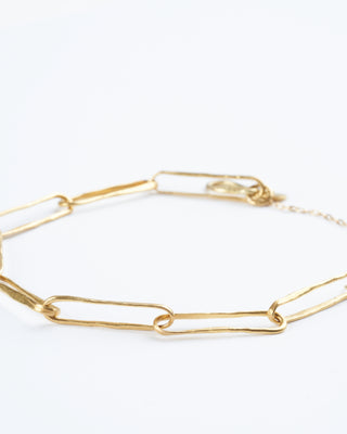 22k gold box link chain bracelet- gold