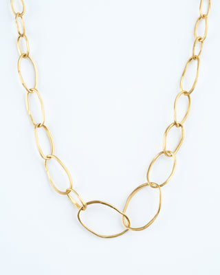 22k gold pebble link neck chain, 17” - gold