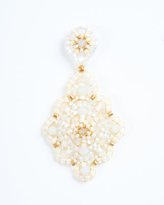 2.4" swarovski/gold fill/miyuki earrings - white/gold