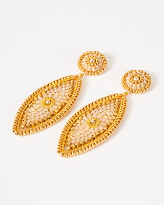 swarvoski and miyuki oval earrings