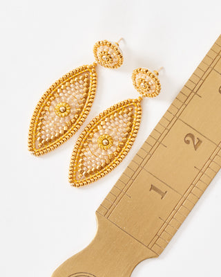 swarvoski and miyuki oval earrings