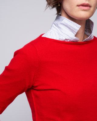 3/4 sleeve ballet neck sweater - heart