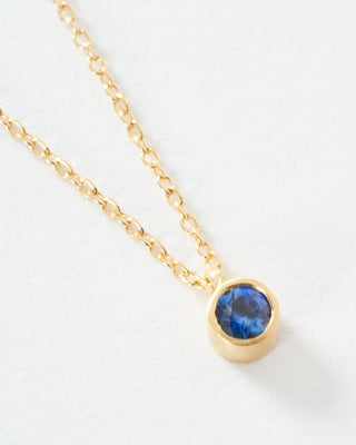 3mm blue sapphire pendant necklace