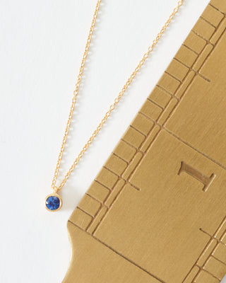 3mm blue sapphire pendant necklace