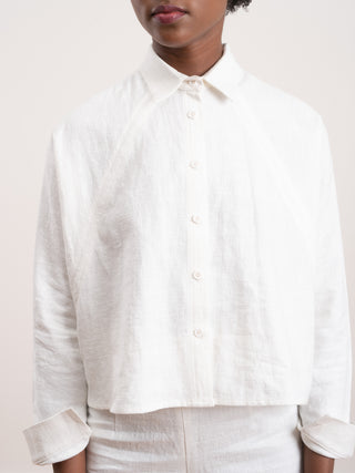 signature 3/4 crop shirt - off white