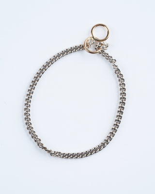 5.5 not so heavy curb chain w/yellow gold loops - silver/gold