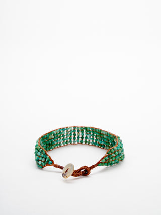 5 line turquoise button bracelet