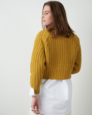 chunky cropped sweater - mustard