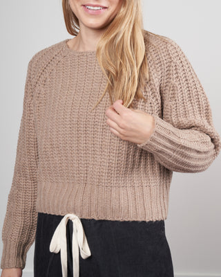 chunky cropped sweater - tan
