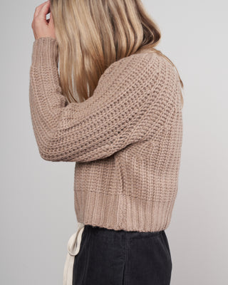 chunky cropped sweater - tan