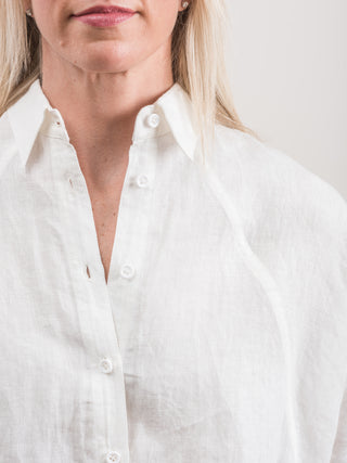 crop shirt jacket - off white