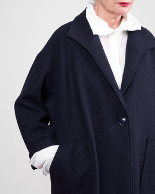 fall wool coat - navy