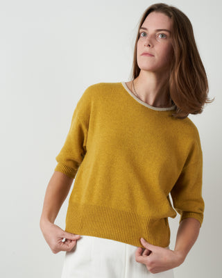 mid sleeve pullover - mustard