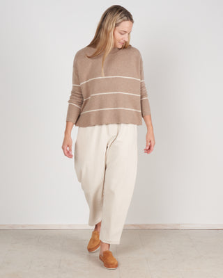 relaxed striped sweater - oatmeal
