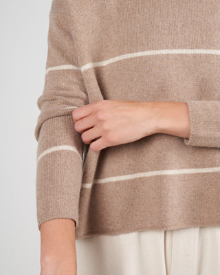 relaxed striped sweater - oatmeal