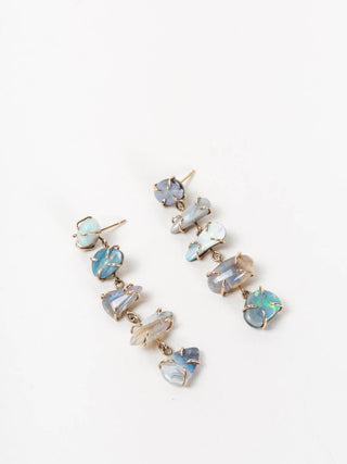 opal freeform drop earrings