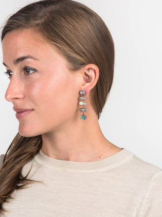 opal freeform drop earrings