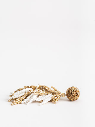 laurel drop earrings - gold/ivory