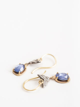 blue sapphire wing earrings