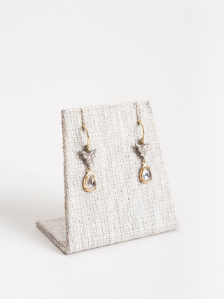 white sapphire wing earrings