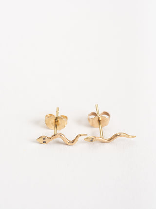 mini stud snake earrings