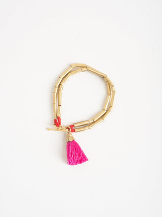 pink tassel bracelet