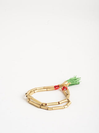 green tassel bracelet
