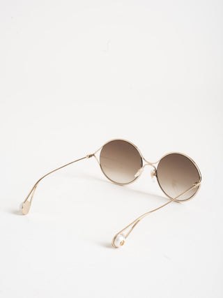 oval metal sunglasses - gold
