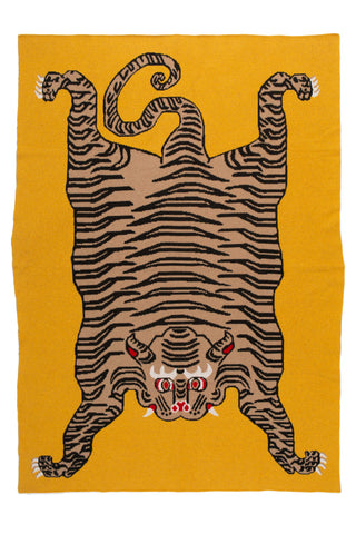 tiger rug throw - yellow