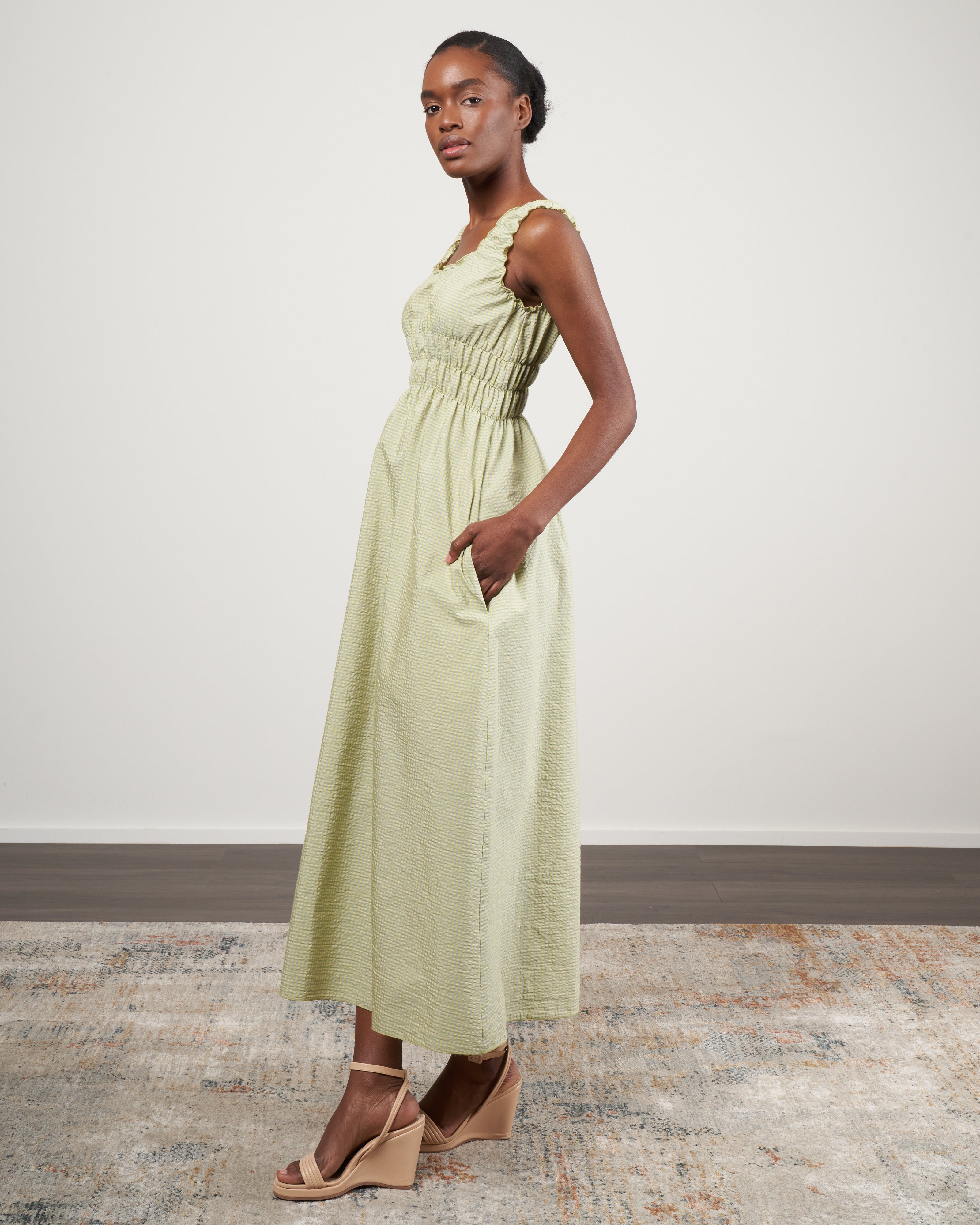 green accordion dress AOMEI Women's Green Asymmetrical V Neck Half Sleeve with Bow Tie Pleated Midi Summer Dress (Small,Green) at Amazon Women's Clothing store