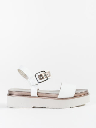 tall wedge sandal - white patent