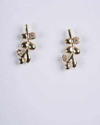 branch stud earrings - gold