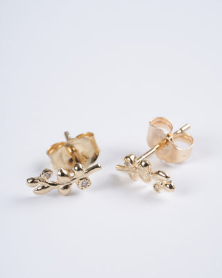 branch stud earrings - gold