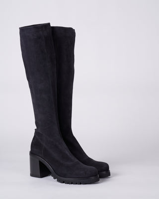 tall boot - lug sole heel - sambuco off black